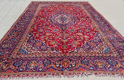 Authentic Hand Knotted Vintage Tribal Qashoun Wool Area Rug 12 X 8 Ft (35 SU) • $4.25