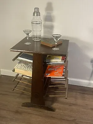 Vintage 60's Mid Century Wooden Double (3) Level Spindle Magazine Rack End Table • $249.87