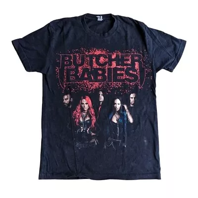 Butcher Babies Band Photo Heavy Metal Metalcore Short Sleeve T-shirt Womens S • £14.47