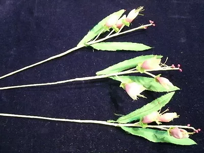 Vintage Millinery Flower 1 1/4  Pink White Lot Of3 KC5 • $5.50