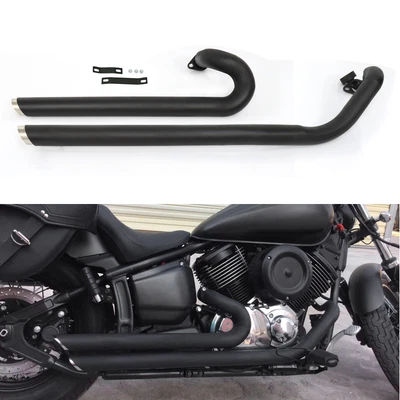 $137.99 • Buy Black Shortshots Staggered Exhaust Muffler Pipes For Yamaha V Star 1100 XVS1100