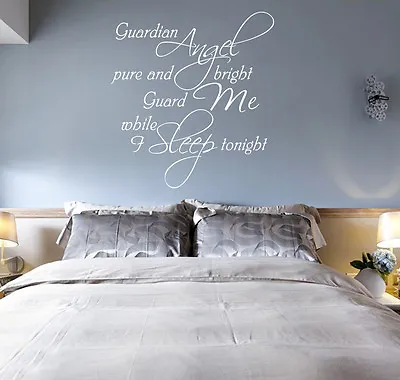 £1.07 • Buy GUARDIAN ANGEL BRIGHT Words Quote Wall ART Sticker UK  SH204
