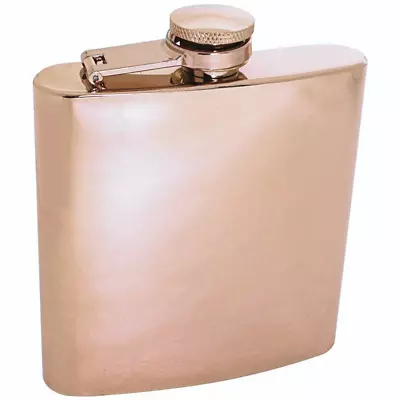 Flask 6oz Copper Color Stainless Steel Screw Cap Hip Pocket Liquor Irish Whiskey • $11.99