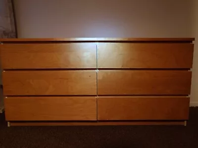 Ikea Malm Chest Of 6 Drawers Oak • £25