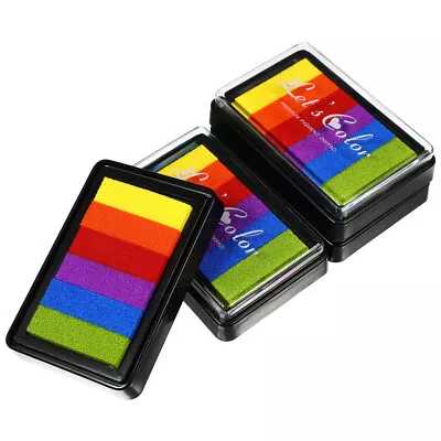  4 Pcs Child Rainbow Ink Pads Kids DIY Stamps For Card Making • £10.25