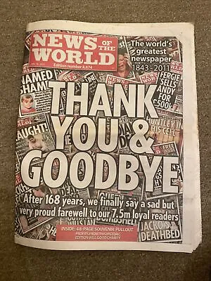 News Of The World Newspaper Last Ever Edition July 10 2011 • £3.24