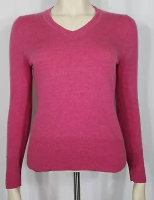 Victor By Victor Alfaro Pink 100% Wool Soft V-neck Sweater Ladies Small • $31.48