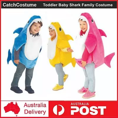 Kids Mummy Daddy Baby Shark Family Costume Toddler Deluxe Boys Girls Jumpsuit AU • $23.99