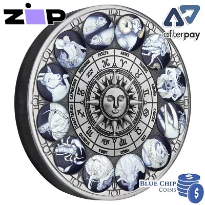 2022 $5 Signs Of The Zodiac 5oz Silver Antiqued Coloured Coin • $799.99