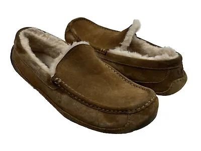 UGG Mens 13 Sheepskin Leather Shearling Moccasin Slippers House Shoes • $44.49