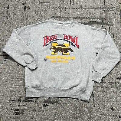 Vintage 1989 Michigan Wolverines Rose Bowl 100th Anniversary XL Sweatshirt • $48.93