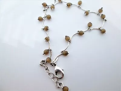 Vintage Avon Vine Anklet Ankle Bracelet Brown Tigers Eye Silver Tone With Tag • $7.98