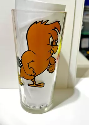 $20.01 • Buy 1973 Pepsi Looney Tunes Henry Hawk Glass Black Letter Brockway Sharp Colors Htf