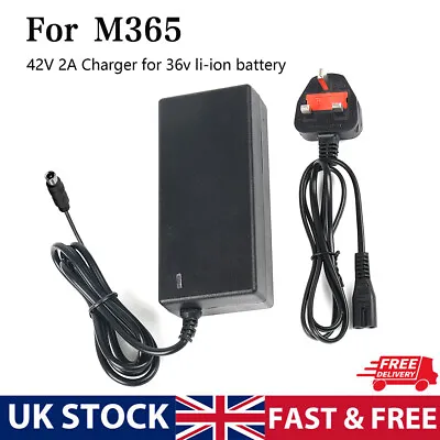 42V Power Charger Adapter Cable For M365 36 Volt Lithium Scooter Battery UK Plug • £10.99