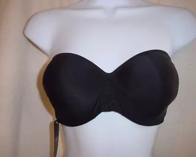 Wacoal 85414 Bodysuede Convertible Strapless Bra Black 38DD • $24.99