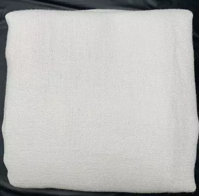 Restoration Hardware Belgian Linen Textural Basket Weave Panels RP 100x108 White • $350