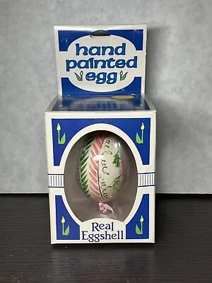 Vintage 1988 Real Eggshell Hand Painted Hanging Decorative Egg Spearhead China • $10.49