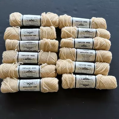 Elsa Williams Cream  Needlepoint Yarn 40 Yd Skeins 100% Wool Lot 12 • $45