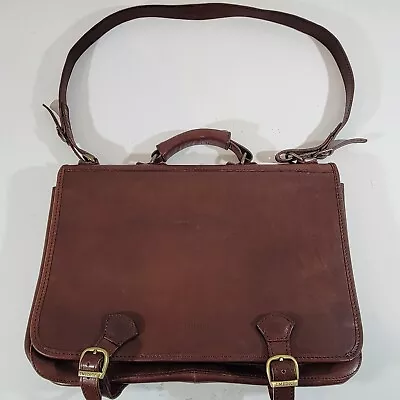 I Medici Firenze Messenger Bag Briefcase Brown 100% Italy Leather Shoulder Strap • $74.98