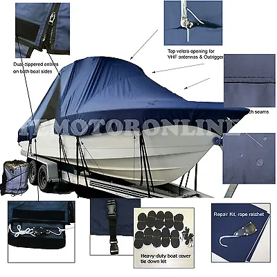 Mako 232 Center Console T-Top Hard-Top Fishing Storage Boat Cover Navy • $389.95