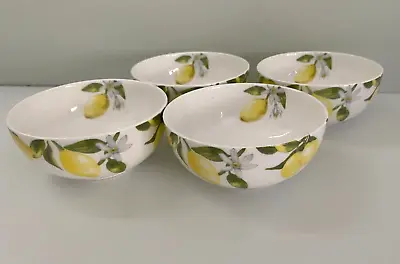 New Mikasa Lemons Set Of 4 Fruit Bowls 425  Bone China White  MIKASA Plates • $27.99