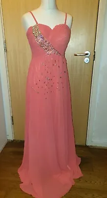 £15 • Buy Eva & Lola Orange Beads Fitted Padded Bust Maxi Party Occasion Dress Size Medium