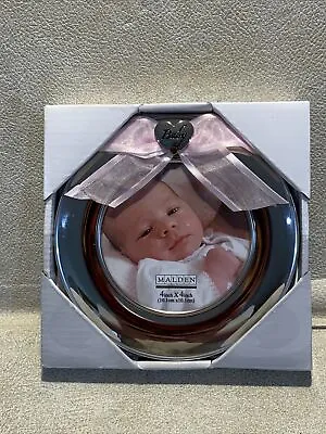Malden Silver 4x4 Frame With Baby Pink Ribbon • $18.50