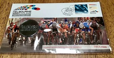 Melbourne 2010 Cycling Limited Edition Commemorative Medallion Cover 5664/7500 • $19.95