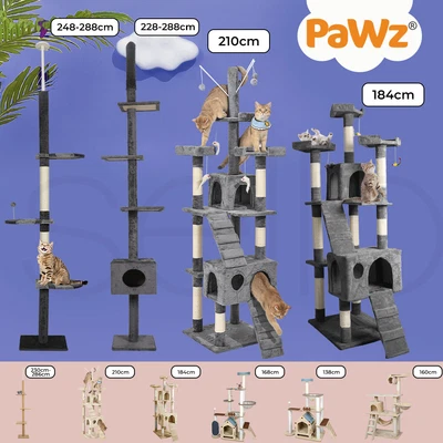 $36.99 • Buy PaWz Cat Tree Scratching Post Scratcher Tower Condo House Furniture Ceiling High