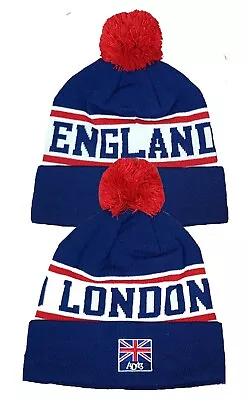 Beanie Hat Mens Womens London England Insulated Bobble Union Jack Great Britain • £5.95