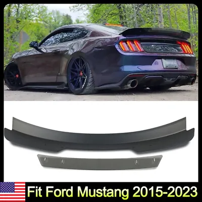 Fit Ford Mustang 2015-2023 Highkick Wickerbill Trunk Spoiler Wing Smoked+Black • $141.54