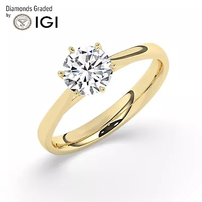 18K Yellow Gold  IGI F/VS1 2.20 Carat Lab-Grown Round Diamond Engagement Ring • £1418