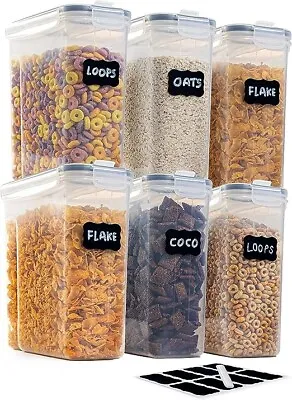 Cereal Storage Containers Airtight | 6-Pcs Food Storage Containers Set - Nuovva • £21.99