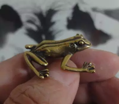 Vintage Style Solid Brass Mini Frog Animal Figurine Statue For Home Decor • $9