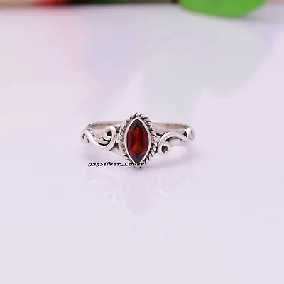 Garnet 925 Sterling Silver Handmade Women Ring Mother's Day Jewelry SA-692 • $11.77