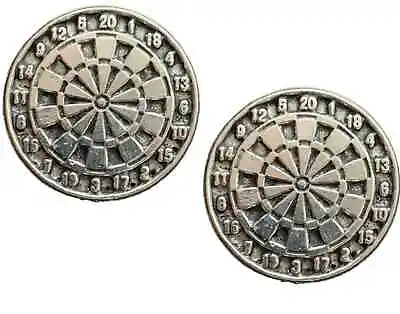2 X  Small Dart Board Handcrafted From English Pewter Pin Badges TSB S18 • £11.99