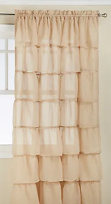 2PC 60x84 Gypsy Ruffled Chic Crushed Voile Sheer Window Curtain Panel Drape  • $36