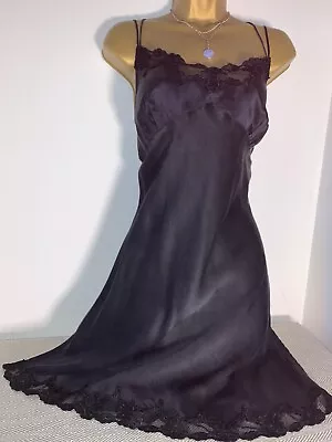 £11.50 • Buy Luxury Pure Silk La Senza Black Negligee/ Night Dress Size 16