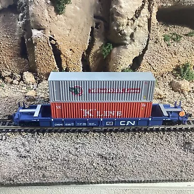 N Scale Walthers Husky Stack Well Car CN CANADIAN NATIONAL Mtl Cplrs • $25.95