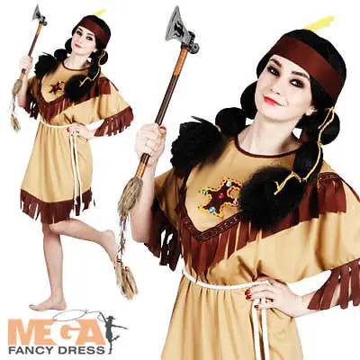 £10.99 • Buy Native American Indian Ladies Fancy Dress Wild Western Adults Costume Outfit