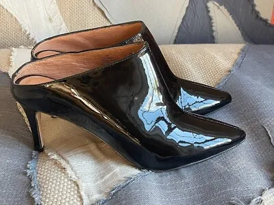 New! 6.5 7  Halogen Atlantic-Pacific Black Andi Stiletto Pointy Toe Mule Shoes • $98