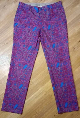 Hreski Pants Mens 36x34 Purple Chino Stretch Geometric Abstract Colorful Golf • $34.99