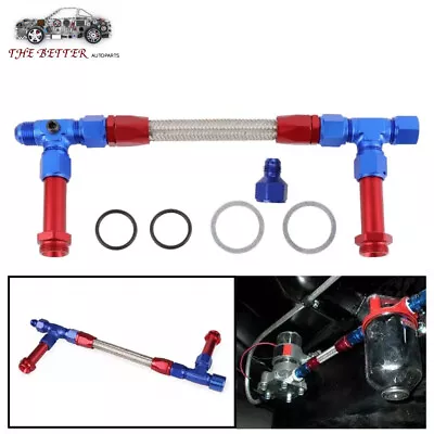 Braided AN8 Dual Feed Carb Fuel Line Double Pump For 4150 Holley Carburetor • $28.19