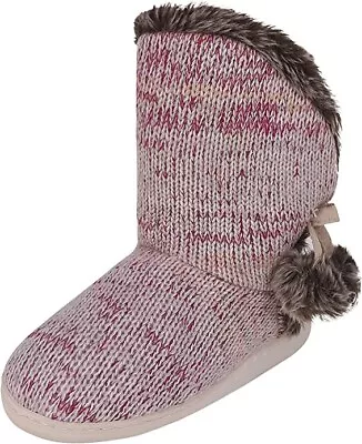 £7.99 • Buy JINTN Women's Knit Thermal Slipper Boots Indoor Plush Sock Slippers Outdoor Boot
