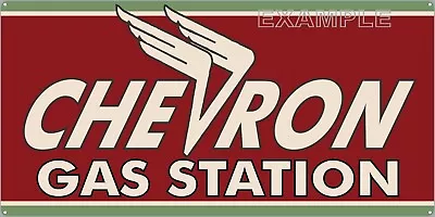 Chevron Gas Station Wing Design Vintage Old Sign Remake Aluminum Size Options • $60.45