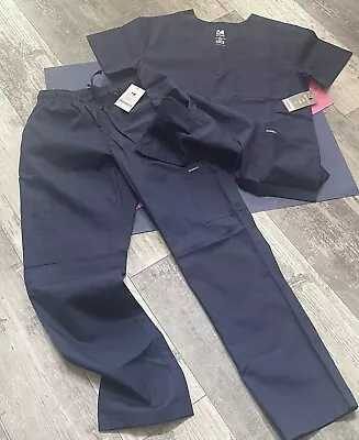 SIZE XS New Dagacci Medical Scrubs Set Top & Pants Bottoms Uniform Blue • $17.03