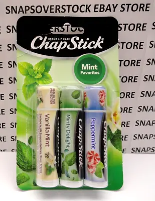 Chapstick 3-pc Mint Favorites With Peppermint Minty Delight & Vanilla Mint New • $11.95
