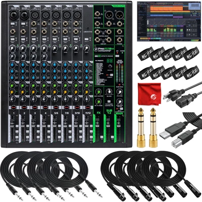 £354.21 • Buy Mackie ProFX12v3 12-Channel Recording Mixer USB Bundle With 4x XLR + TRS Cables