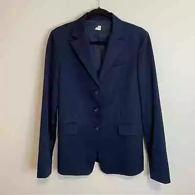 J. Crew Women's Wool Blazer Jacket Three Button Closure Navy Size 10 Tall • $29.99