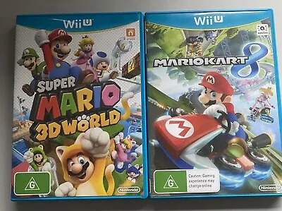 Lot Of 2 - Wii U Games. Mario Kart 8 Plus Super Mario 3D World -  Complete • $55